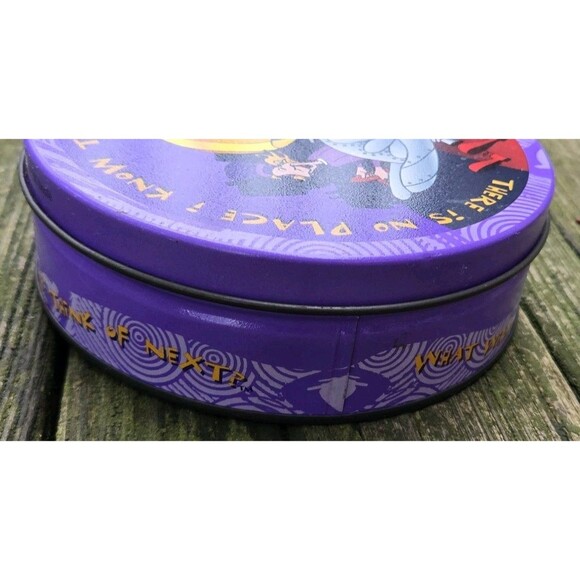 Vintage 90s/2000s? Wonka Purple Lolly Candy 6" Round Metal Tin Pure Imagination - Picture 4 of 10